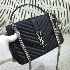 Saint Laurent Henkeltasche mit Kette Schwarz