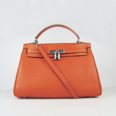 Hermes Kelly 32cm Togo Leder 6108 orange silber