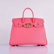 Hermes Birkin 35cm Togo Leder Handtaschen Lip Pink Golden