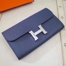 Hermes Constance Geldbörse Togo Leder Dunkelblau