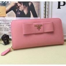 Prada Geldbörse mit umlaufendem Reißverschluss L0506 Rosa