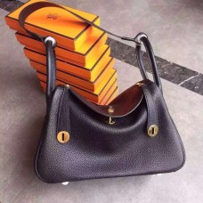 Hermes Lindy 30cm Handtasche Schwarzgold