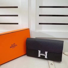 Hermes Constance Geldbörse Togo Leder Schwarz