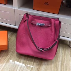 Hermes So Kelly 28cm Togo Leder Umhängetasche Pink Silber