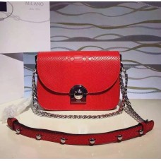 Prada Arcade Tasche Schlangenleder Rot