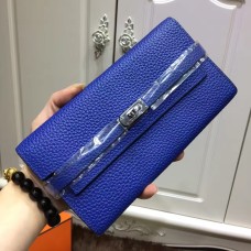 Hermes Kelly Wallet Togo Leder Electric Blue