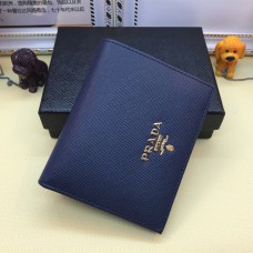 Prada 1M0204 Bifold Small Wallet Saffiano Leder Navy