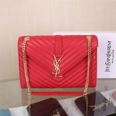 YSL Saint Laurent Classic Große Monogrammtasche Rot 31cm