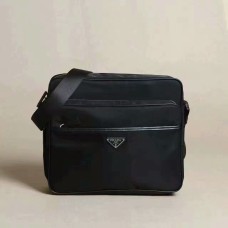 Prada Herren Canvas Umhängetasche 1028 Schwarz