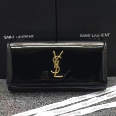 YSL Clutch aus Lackleder 27cm Schwarz