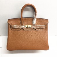 Hermes Birkin 25cm Handtasche 6068 hellkaffee golden