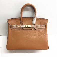 Hermes Birkin 25cm Handtasche 6068 hellkaffee golden