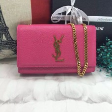 YSL Tasche mit Kette aus Kaviarleder 22 cm Roségold