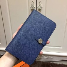 Hermes Dogon Geldbörse Togo Leder H001 Dunkelblau
