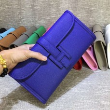 Hermes Epsom Leder Jige Clutch 29cm Electric Blue
