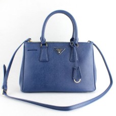 Prada Galleria Tasche 1801 Saffiano Leder 30cm Dunkelblau