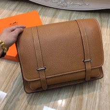 Hermes Steve Men Crossbody Ledertasche Braun