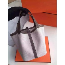 Hermes Picotin Lock Canvas Dunkelgrau