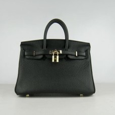 Hermes Birkin 25cm Handtasche 6068 schwarz golden
