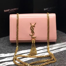 YSL Tassel Chain Bag 22cm Lackleder Rosa