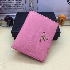 Prada 1M0204 Bifold Kleine Geldbörse Saffiano Leder Rosa