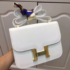 Hermes Constance Tasche 23cm Epsom Leder Weißgold