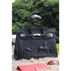 Hermes Birkin Pferd Togo Leder Schwarz 35cm