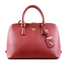 Prada 0812 Einkaufstasche mit rotem Kreuzmuster