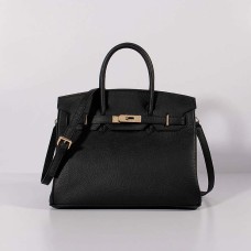 Hermes 30cm Birkin Bag Togo Leder mit Riemen Schwarz Gold