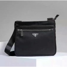 Prada Herren Canvas Umhängetasche VA251 Schwarz
