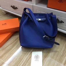 Hermes So Kelly 28cm Togo Leder Umhängetasche Electric Blue Silver