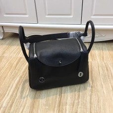 Hermes Lindy 30cm Handtasche Schwarz Silber
