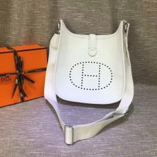 Hermes Evelyne III Togo Umhängetasche aus Leder Weiß