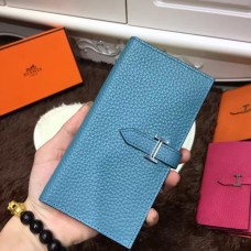 Hermes Bearn Geldbörse Togo Leder H005 Blau