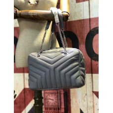 YSL Kettenhandtasche 27cm Grau
