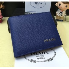 Prada Herren Leder Geldbörse 0334 Blau