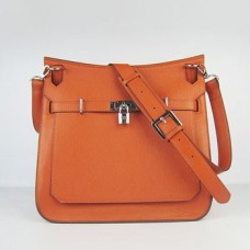 Hermes Jypsiere 28cm Umhängetasche Orange Silber