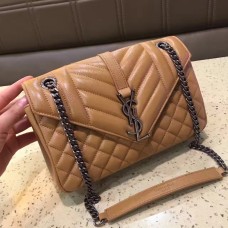 Hochwertige YSL Envelope Umhängetasche 23cm Apricot