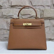 Hermes Kelly 28cm Epsom Lederhandtasche Braun Gold