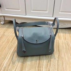 Hermes Lindy 30cm Handtasche Grau Blau Silber
