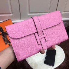 Hermes Jige Geldbörse Togo Leder Rosa