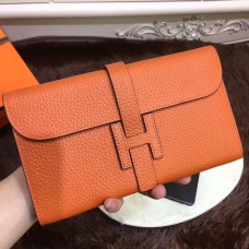 Hermes Jige Geldbörse Togo Leder Orange