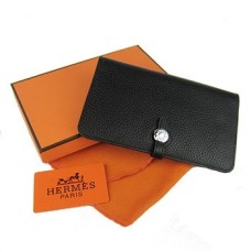 Hermes Dogon Geldbörse Togo Leder H001 Schwarz