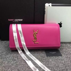 YSL Saint Laurent Clutch 27cm Glattleder Rose