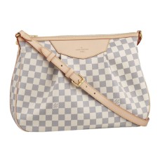 Louis Vuitton N41112 Siracusa MM Umhängetasche Damier Azur Canvas