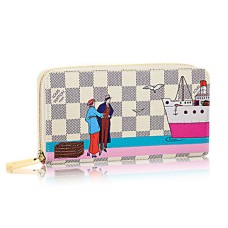 Louis Vuitton N41668 Zippy Geldbörse Damier Azur Canvas