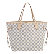 Louis Vuitton N51107 Neverfull MM Umhängetasche Damier Azur Canvas