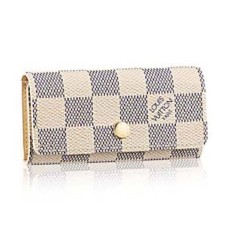 Louis Vuitton N60020 4 Schlüsselhalter Damier Azur Canvas