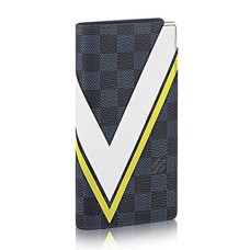 Louis Vuitton N64004 Brazza Geldbörse Damier Cobalt Canvas