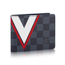 Louis Vuitton N64008 Schlanke Geldbörse Damier Cobalt Canvas